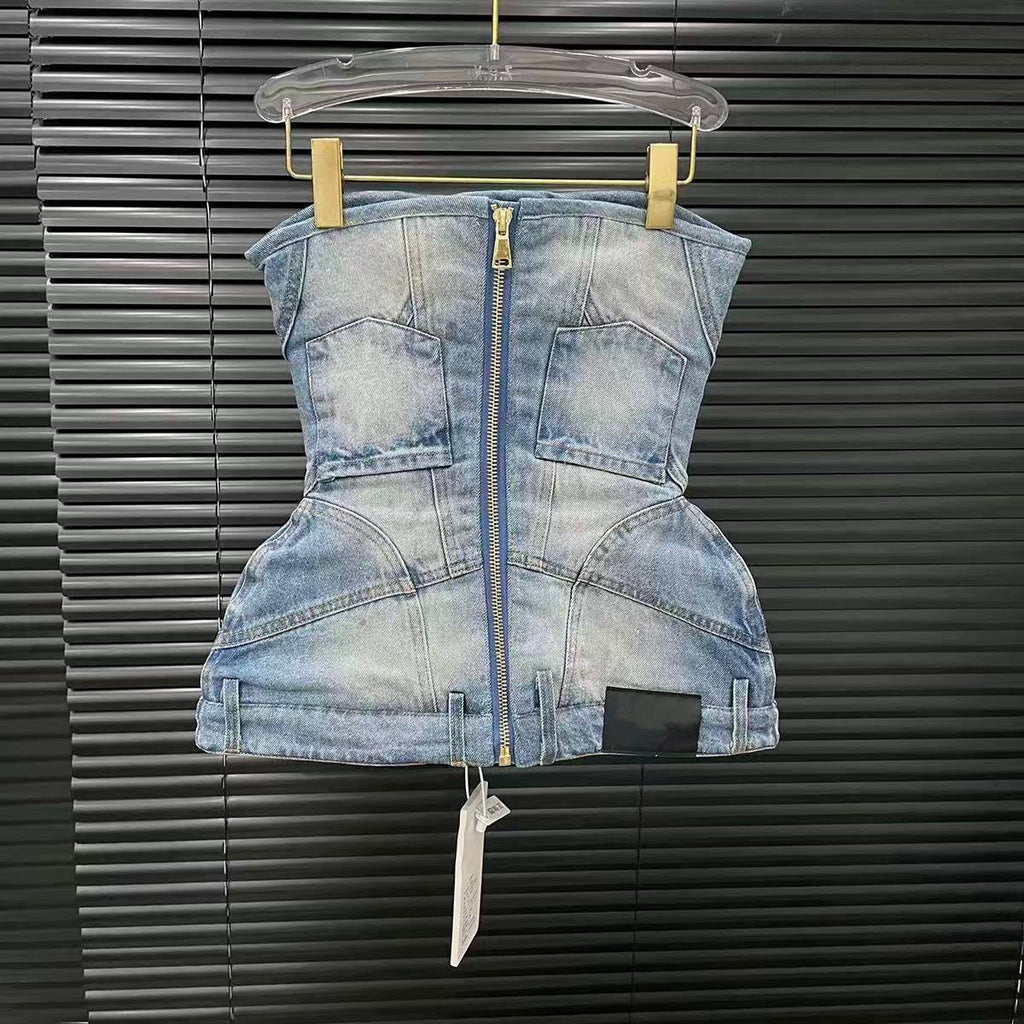 Denim Corset Top
