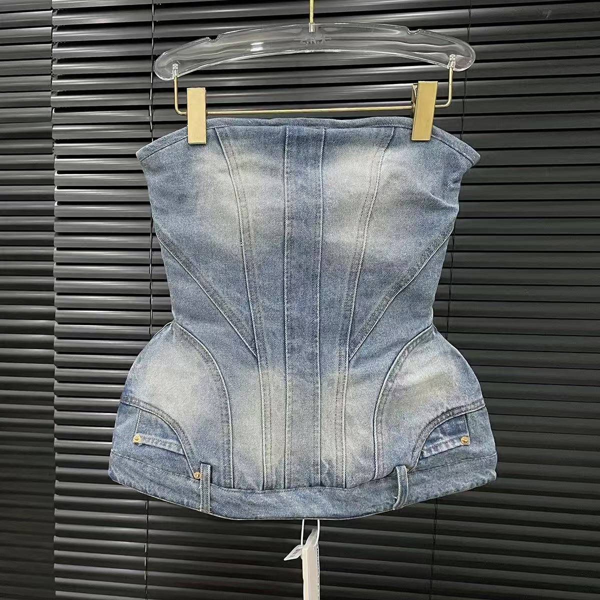 Denim Corset Top