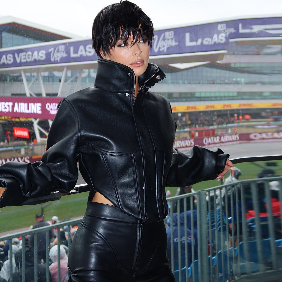 Cropped Leather Jacket