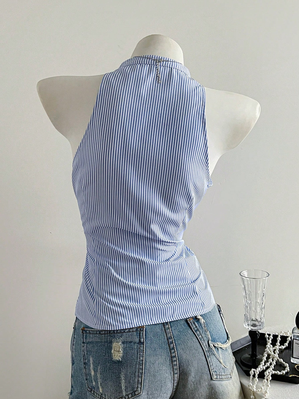 Striped Halter Blouse
