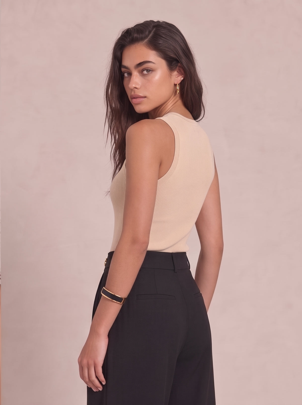 High-Waist-Hose mit geradem Bein