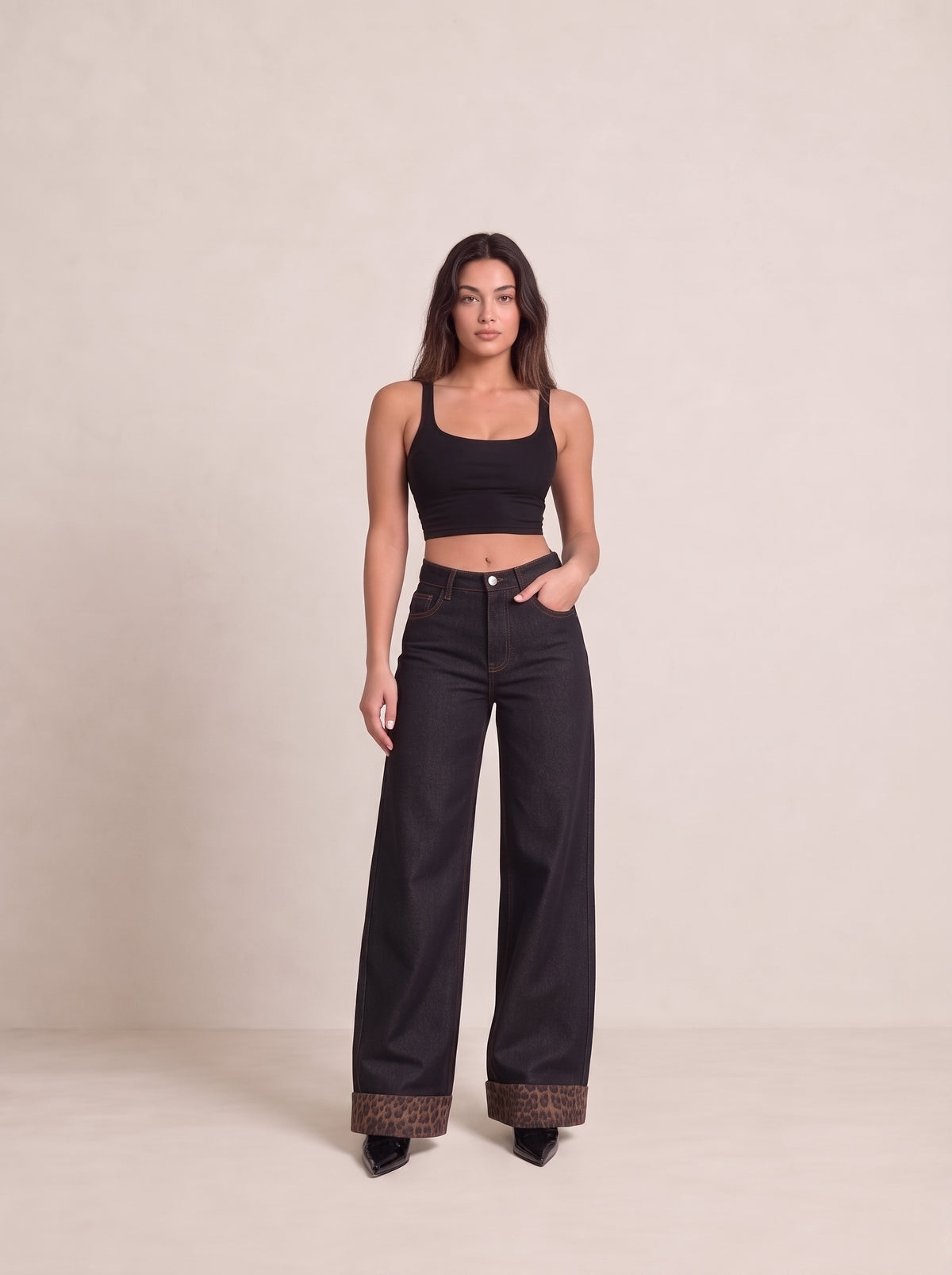 Retro Leopard Pocket Jeans