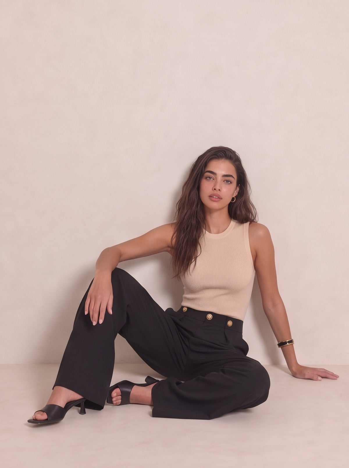 High-Waist-Hose mit geradem Bein