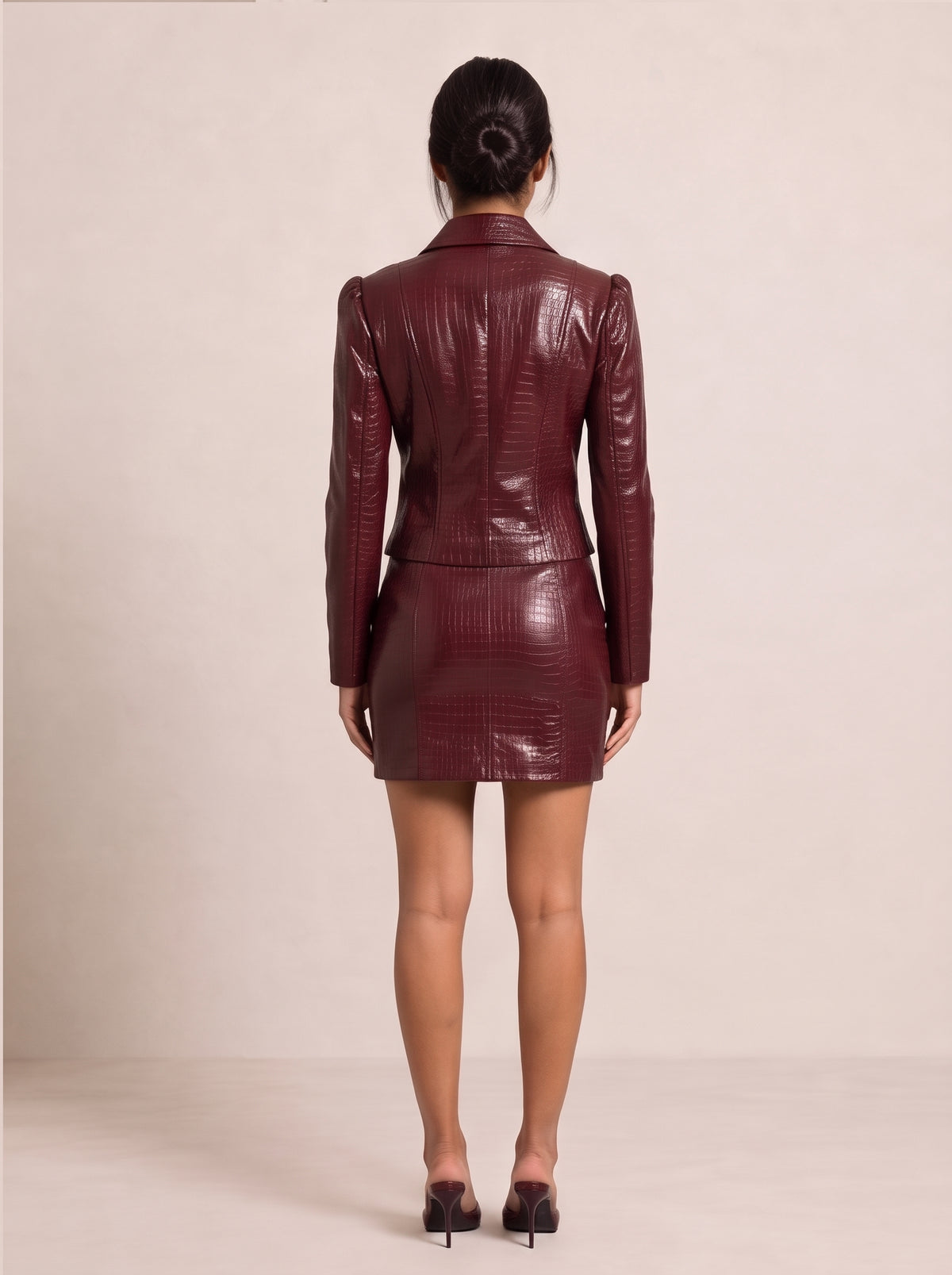 Crocodile Pattern Leather Texture Suit Set