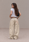Embroidered Wide Leg Denim Pants