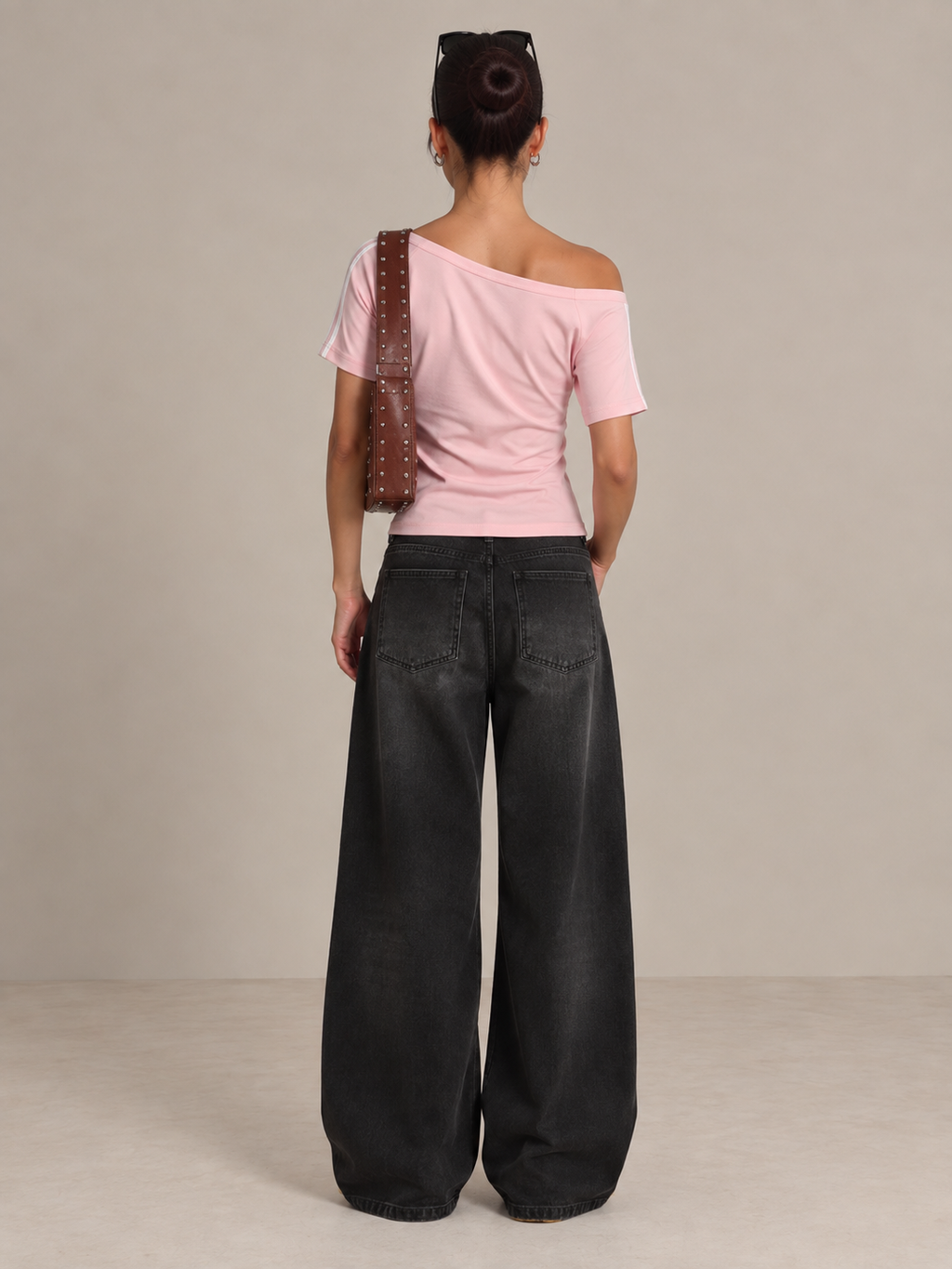 Off-Shoulder Varsity T-Shirt