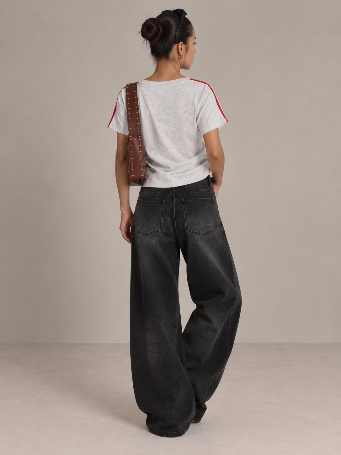 Off-Shoulder Varsity T-Shirt