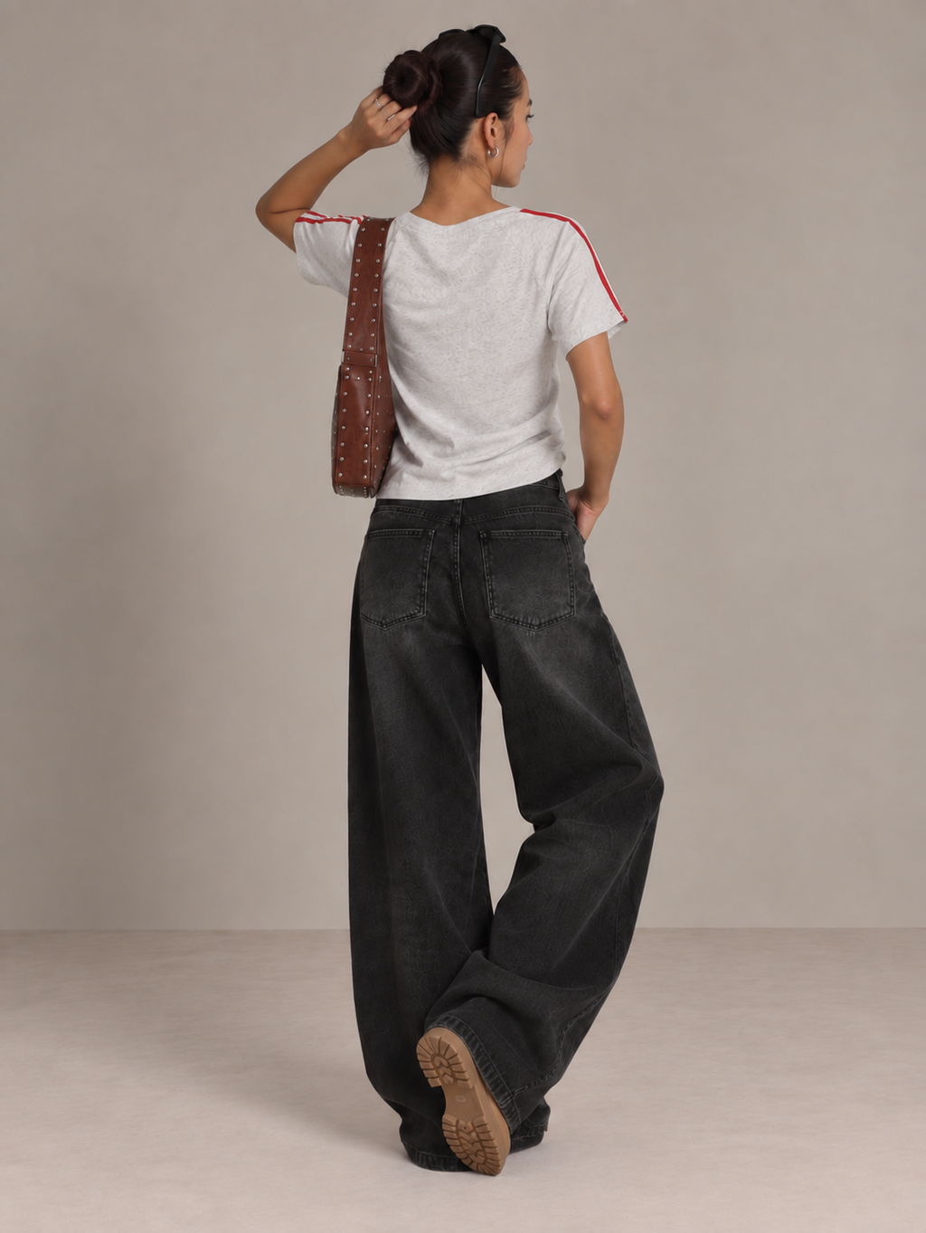 Off-Shoulder Varsity T-Shirt