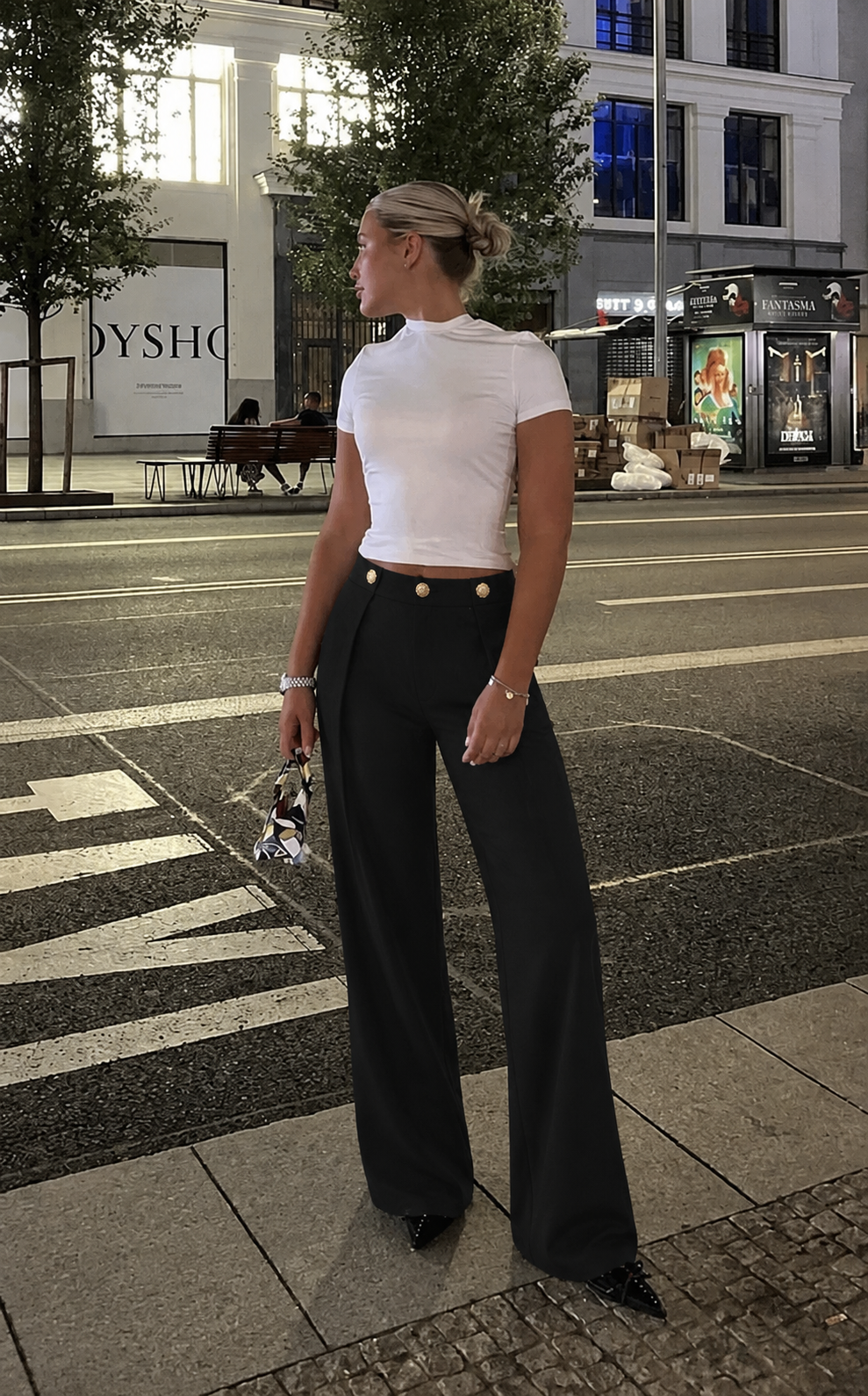 High-Waist-Hose mit geradem Bein