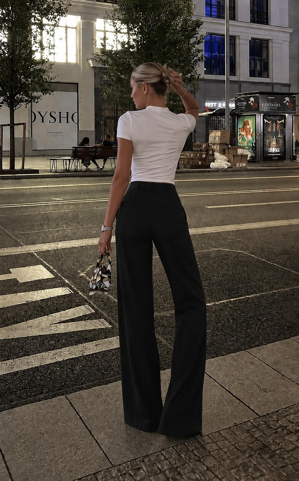 High-Waist-Hose mit geradem Bein
