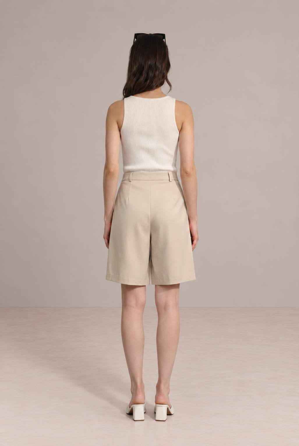 Plissierte, maßgeschneiderte Shorts