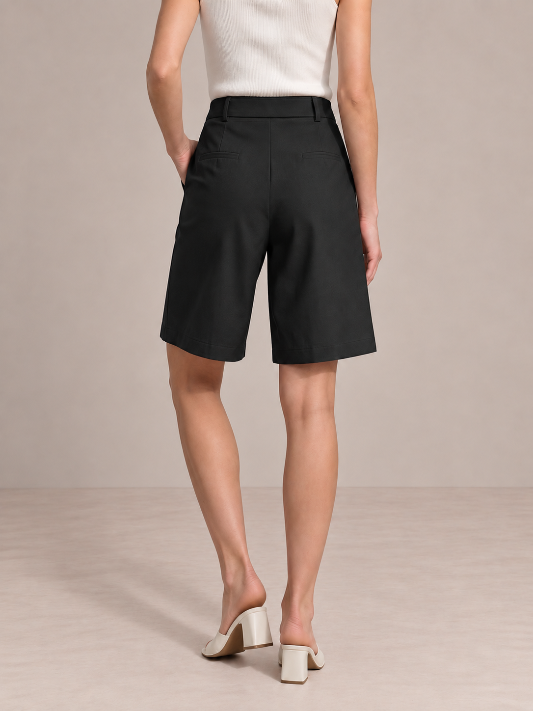 Plissierte, maßgeschneiderte Shorts