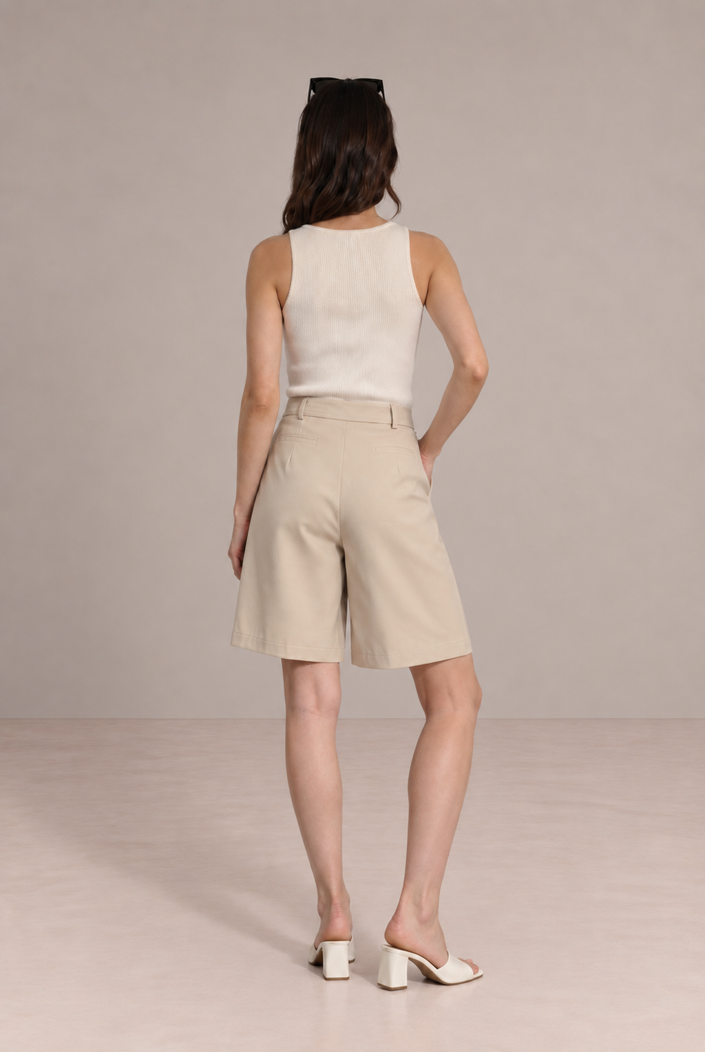 Plissierte, maßgeschneiderte Shorts