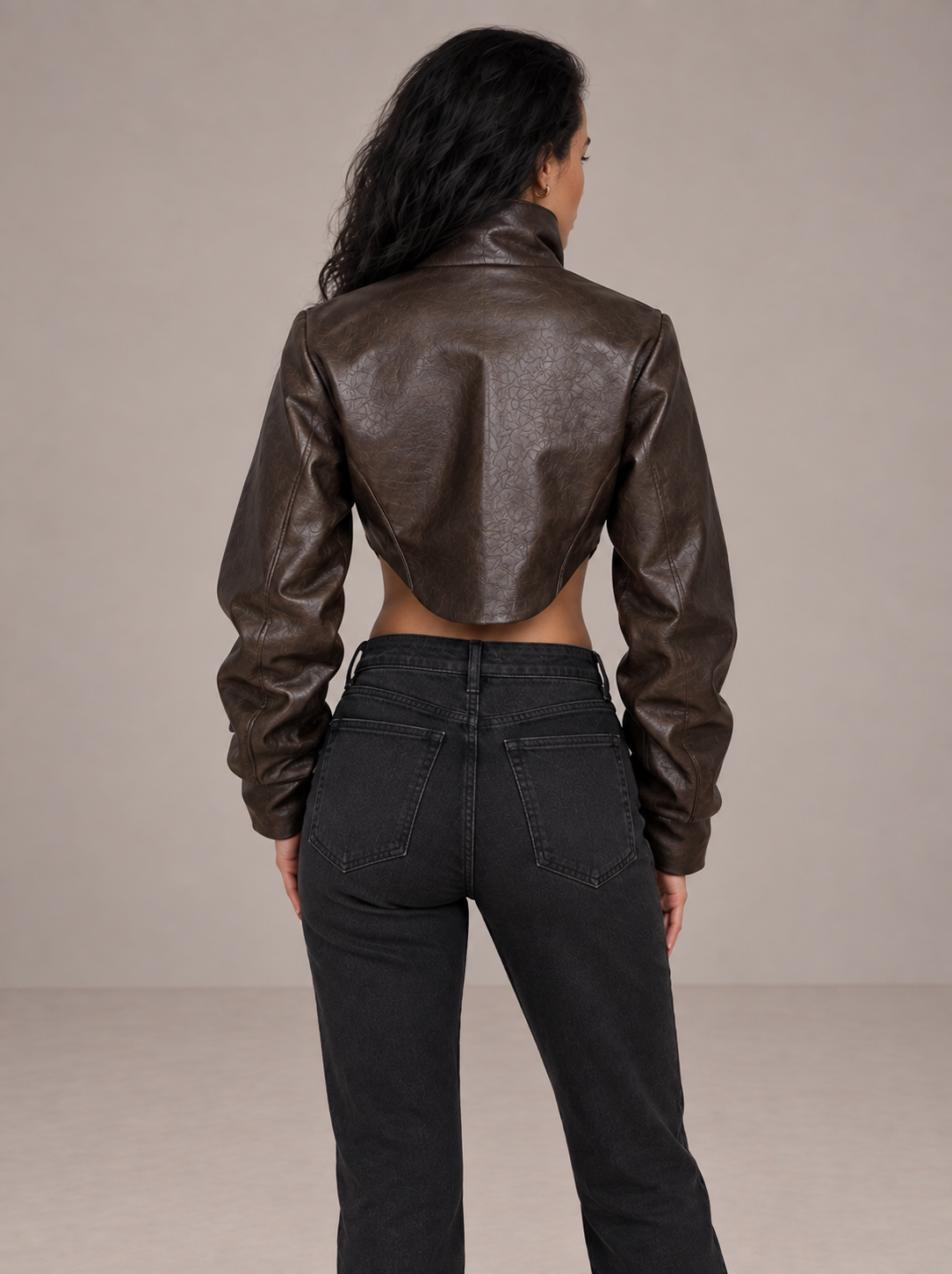 Cropped Leather Jacket