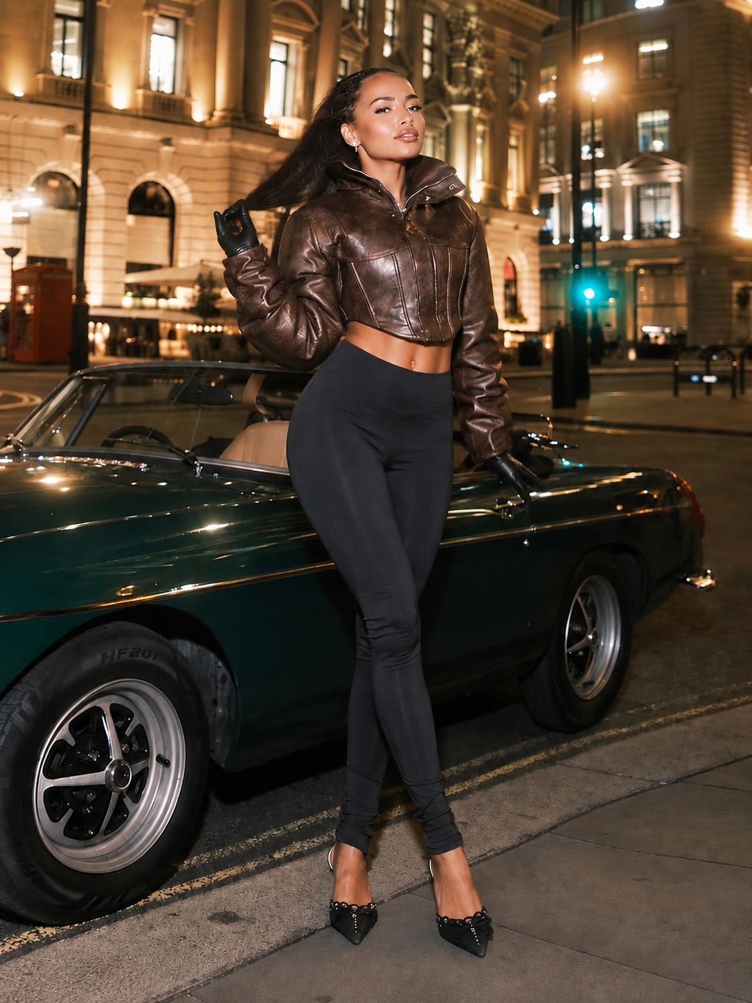 Cropped Leather Jacket