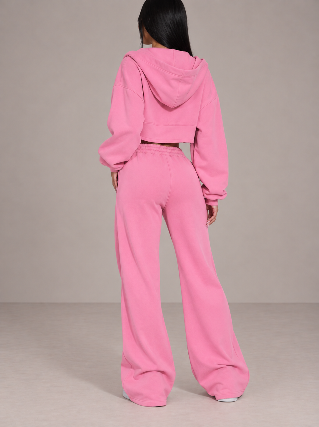 Cropped Zip Hoodie Set