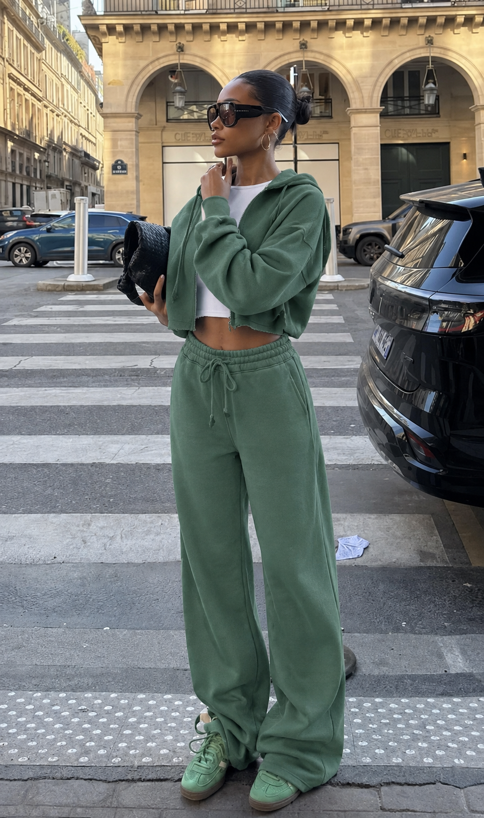 Cropped Zip Hoodie Set