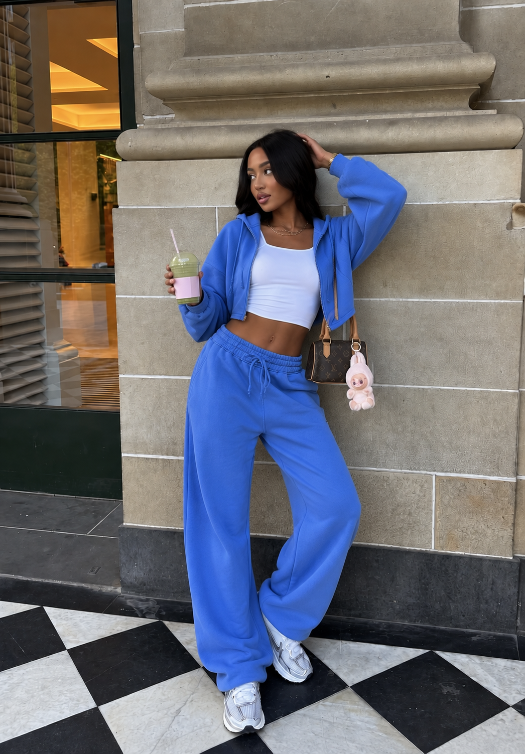 Cropped Zip Hoodie Set