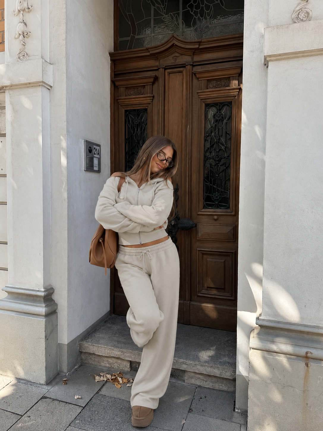 Cropped Zip Hoodie Set