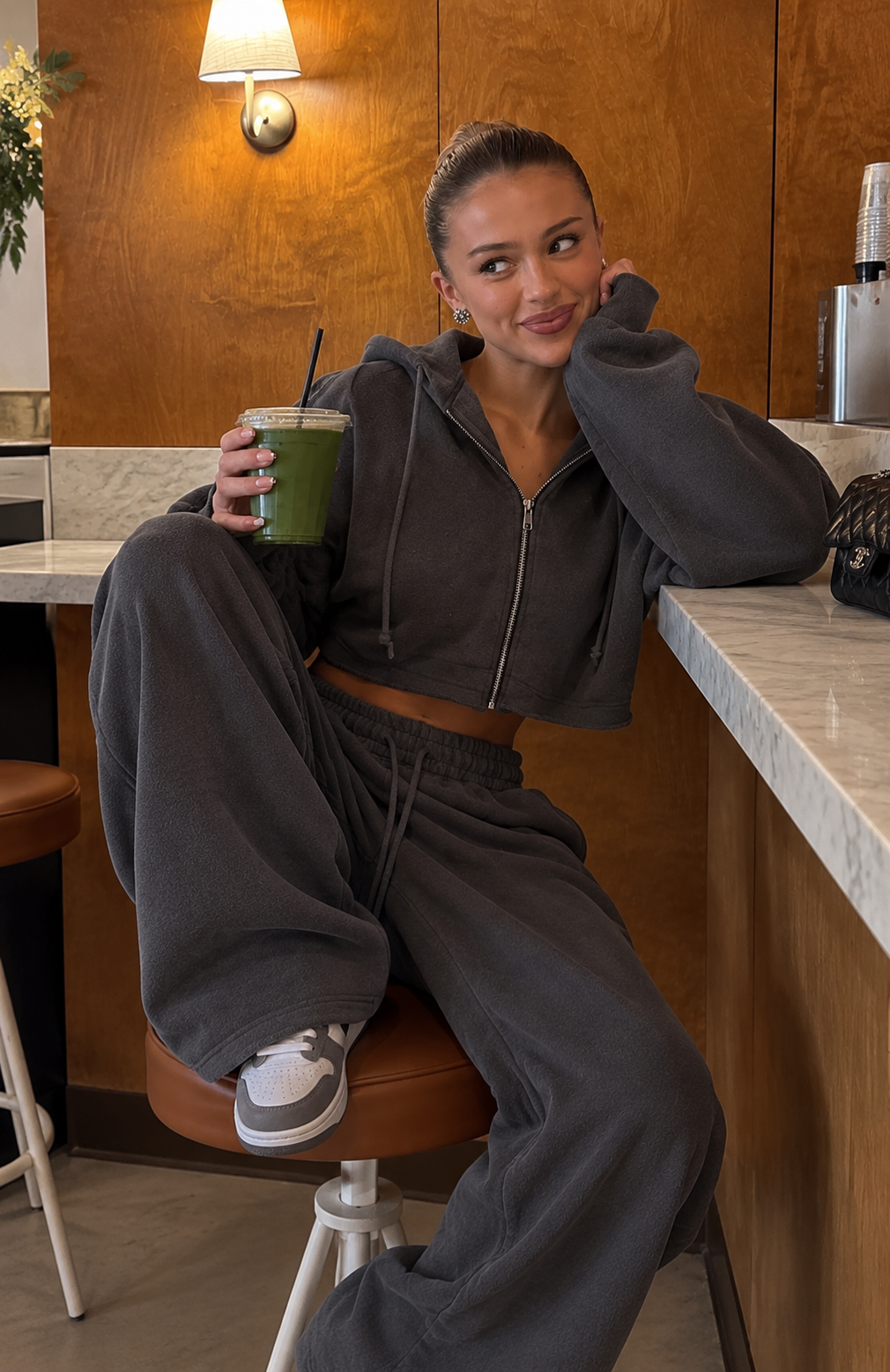 Cropped Zip Hoodie Set