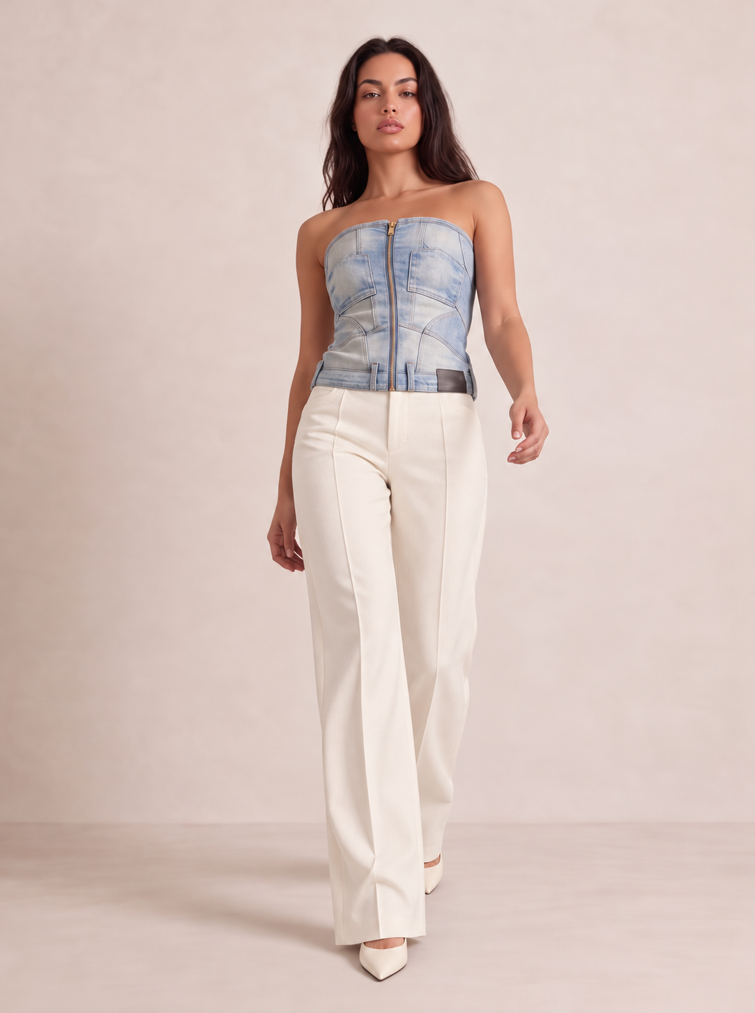 Denim Corset Top