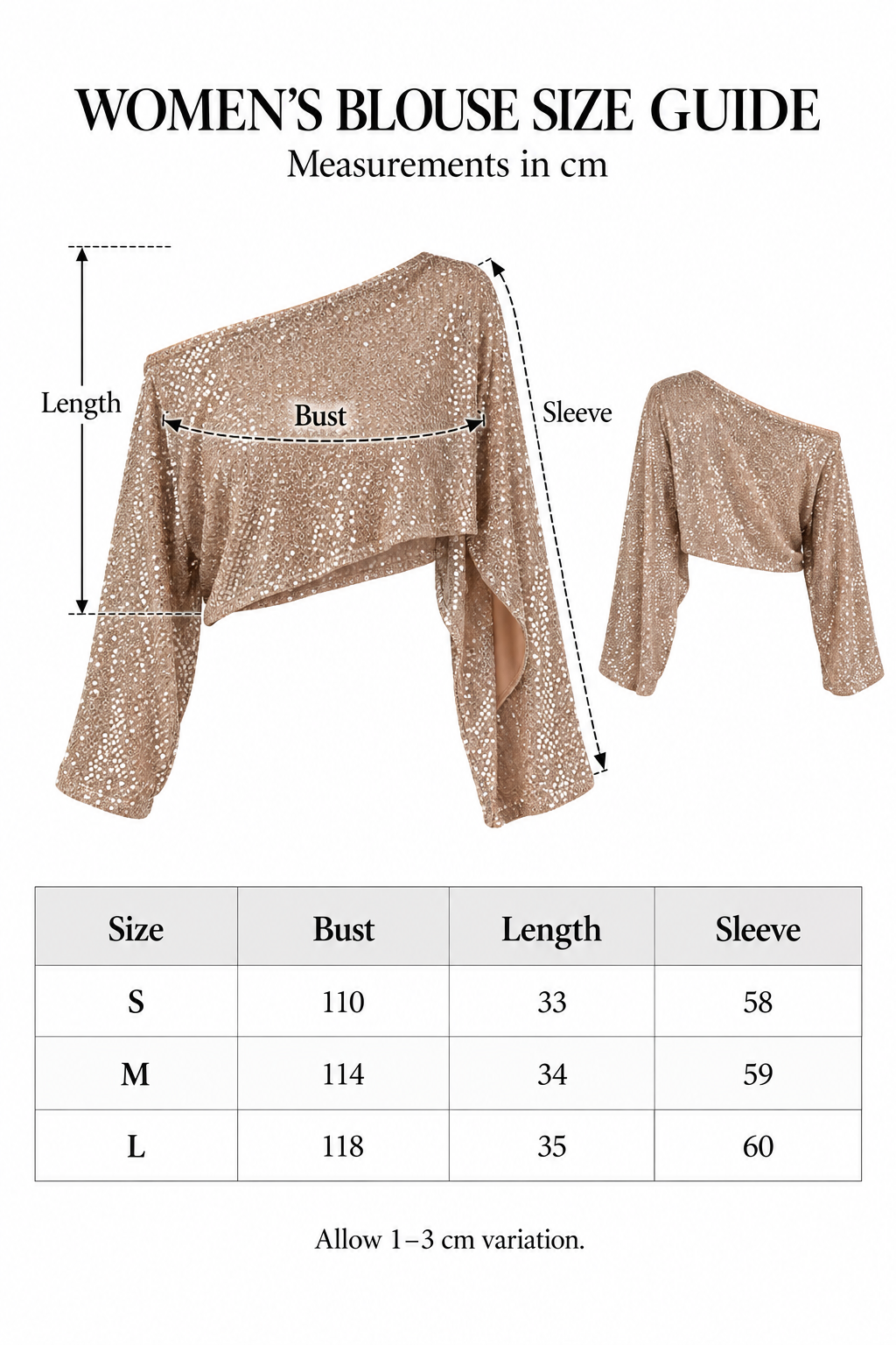 Sequin Cropped Blouse