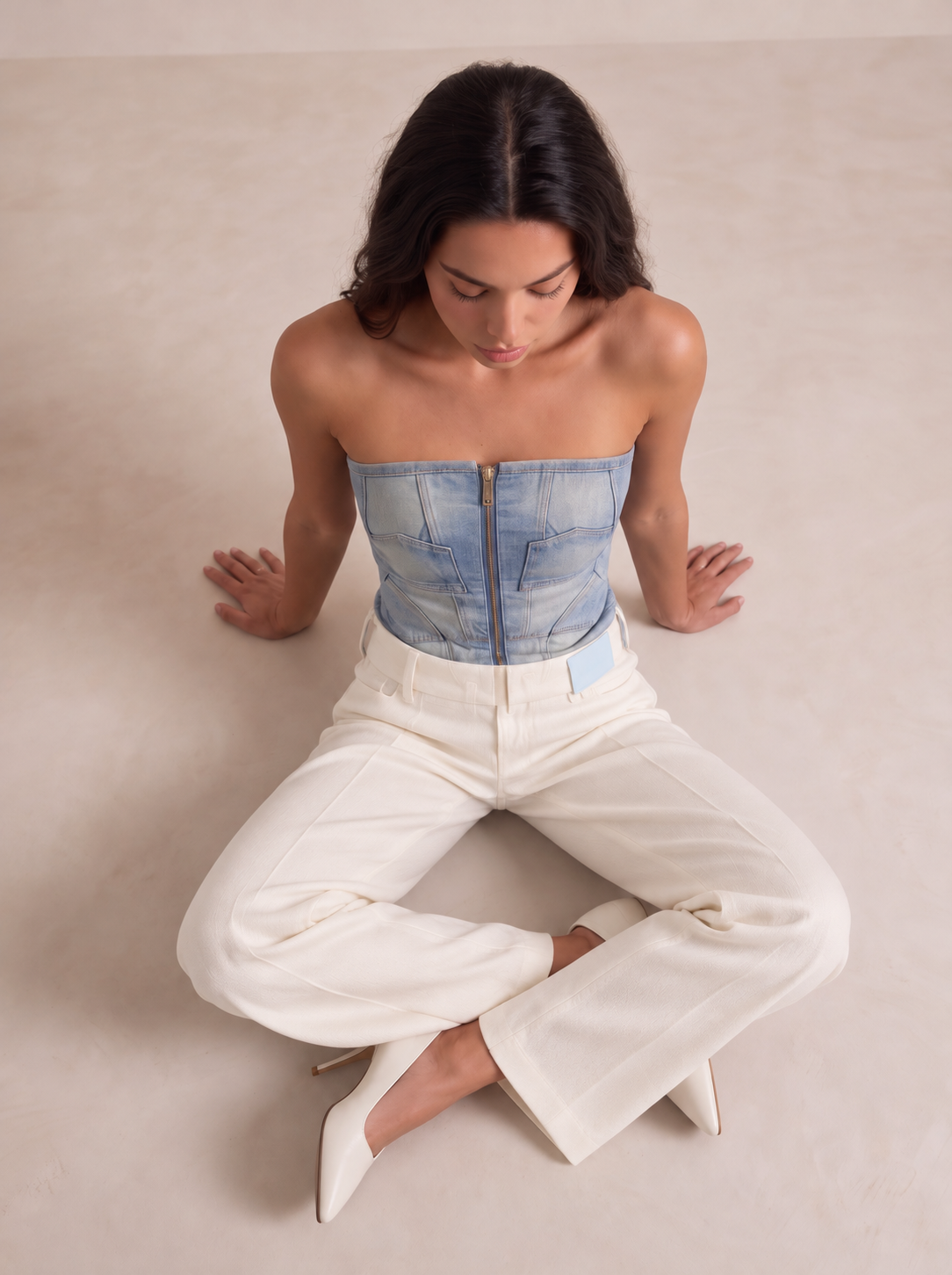 Denim Corset Top