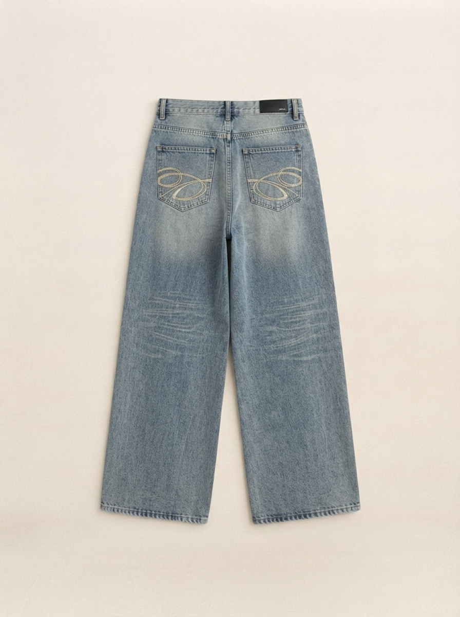 Washed Wide Leg Jeans
