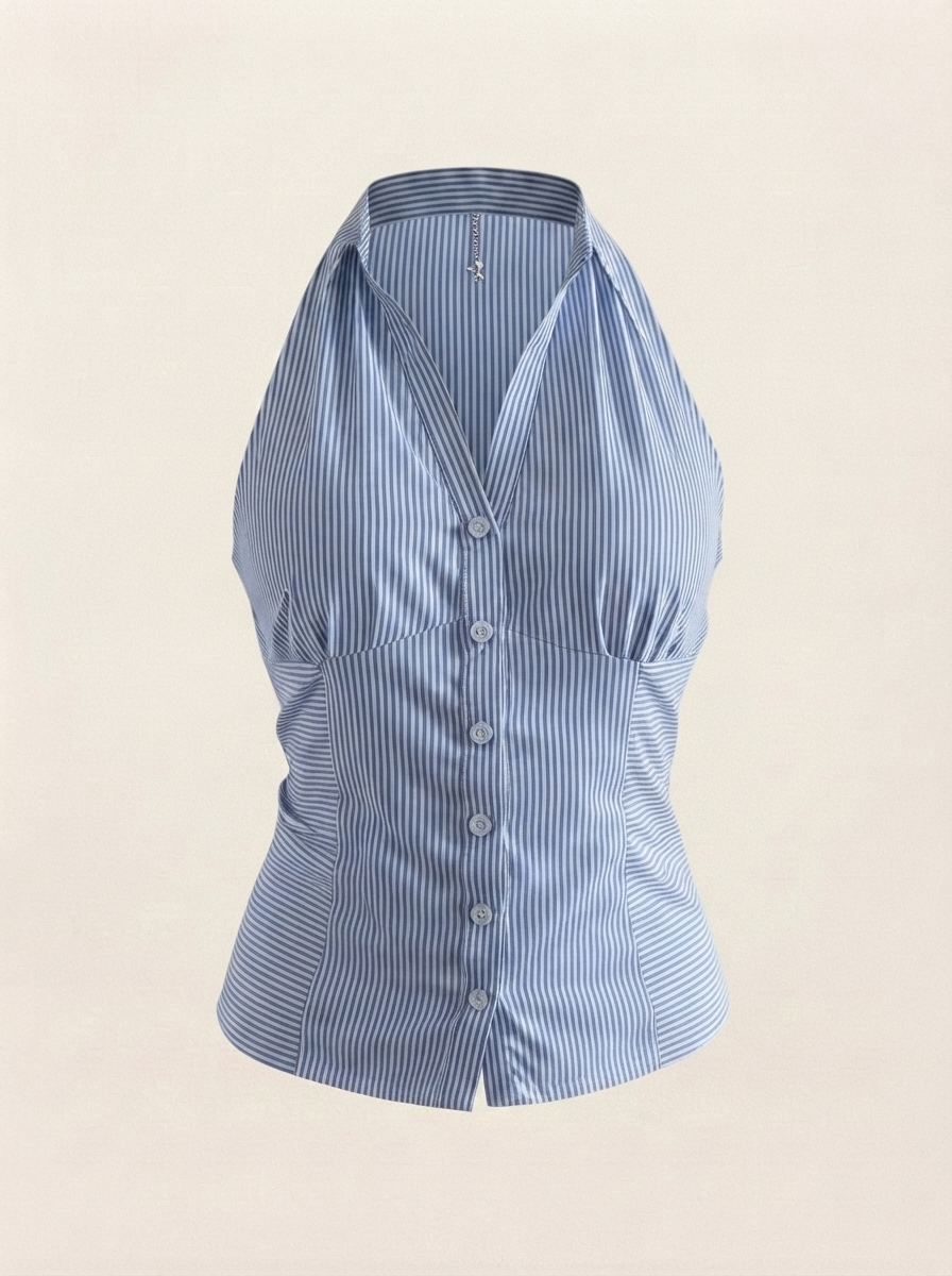 Striped Halter Blouse
