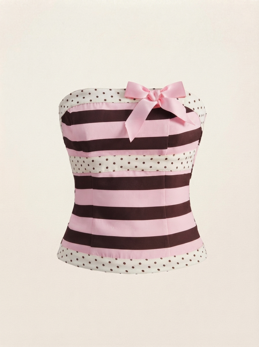 Striped Bow Tube Top