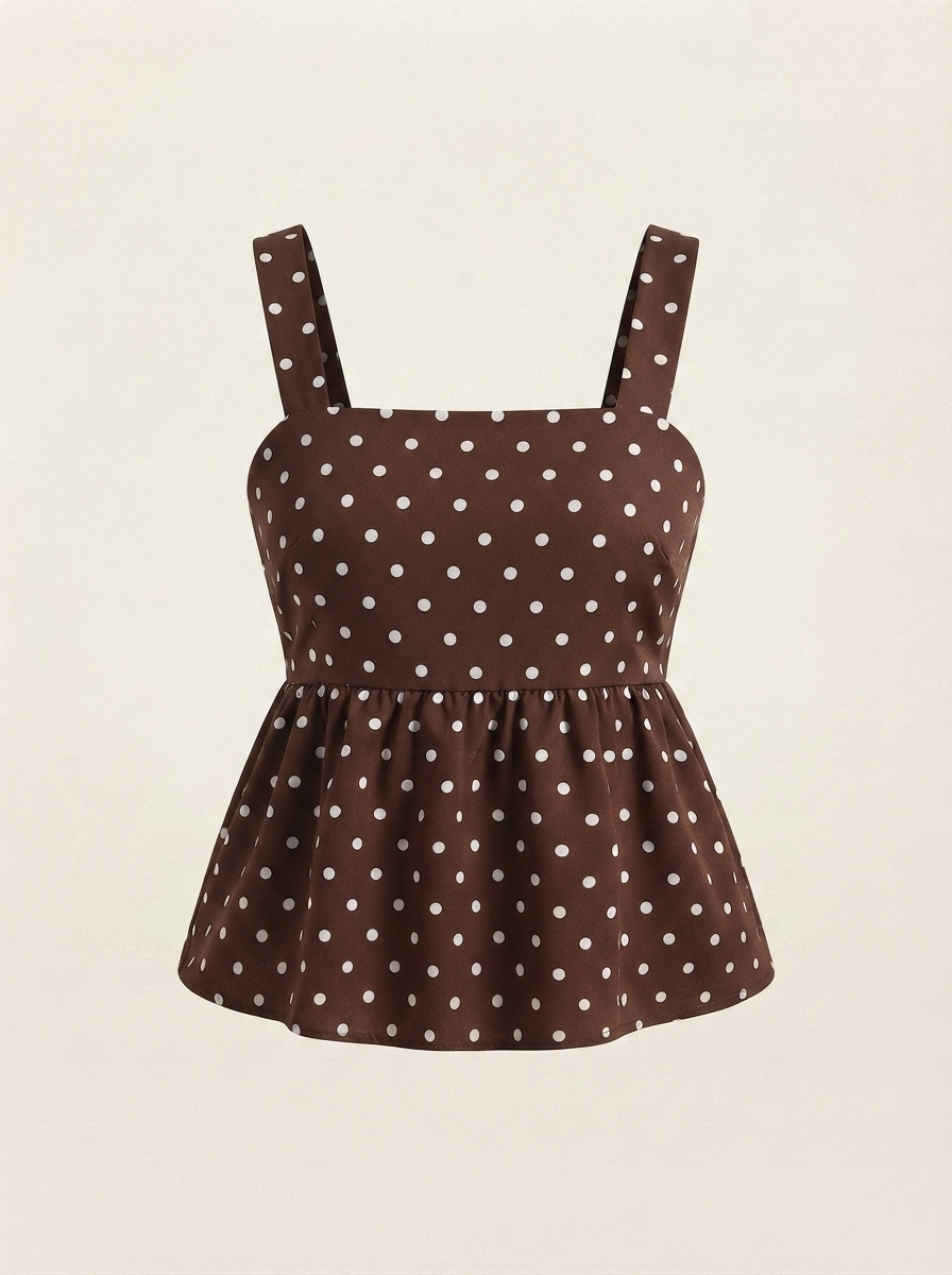 Polka Dot Peplum Top