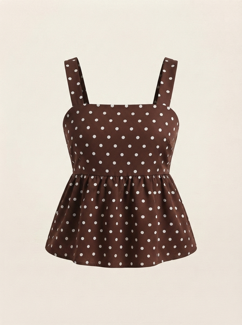 Polka Dot Peplum Top