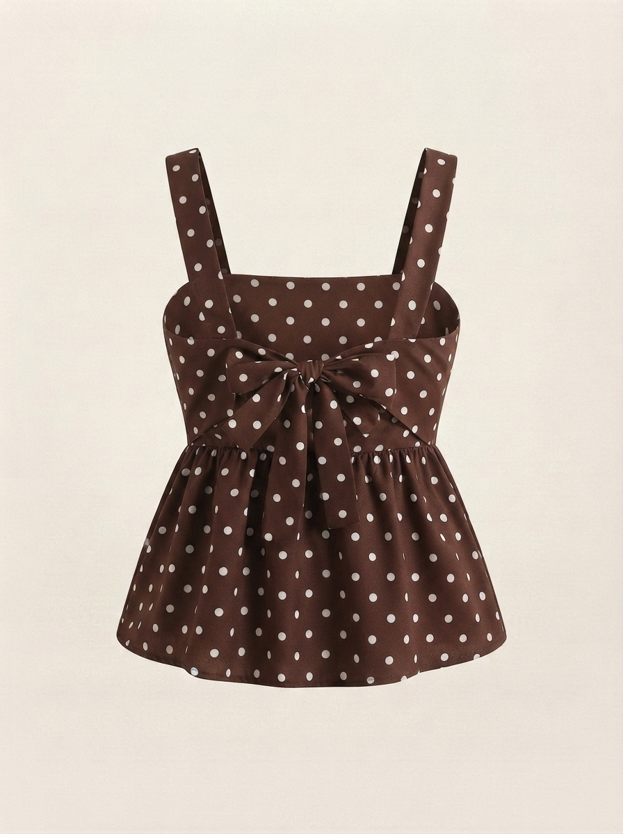 Polka Dot Peplum Top